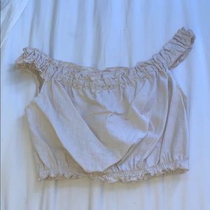 Off the shoulder white top